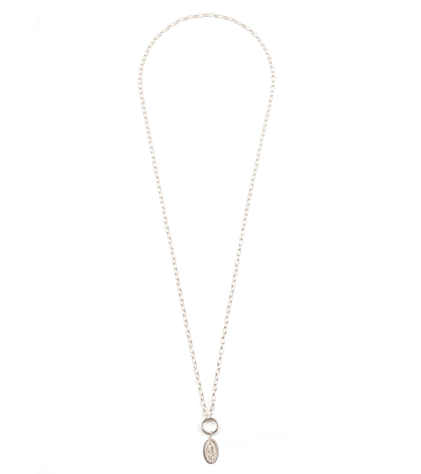 Long Silver Santo Necklace