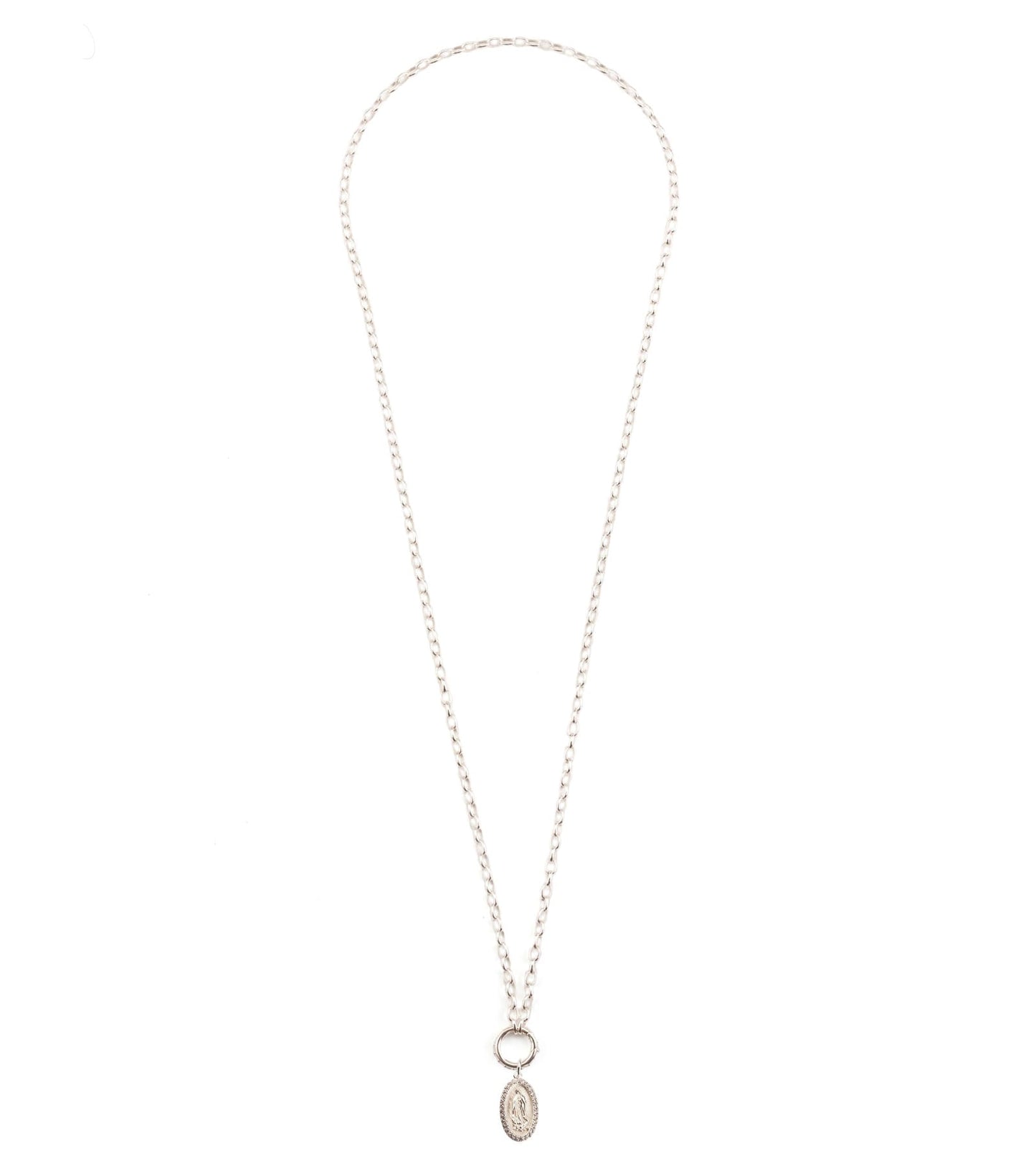 Long Silver Santo Necklace