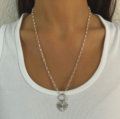 Short Silver Santo Necklace