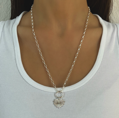 Short Silver Santo Necklace