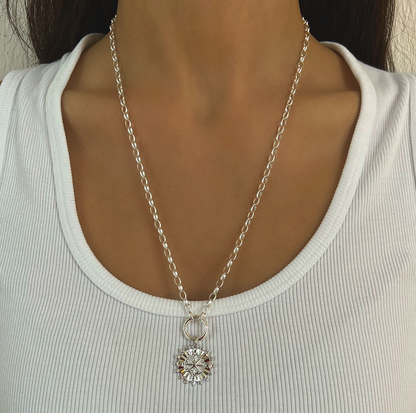 Short Silver Santo Necklace