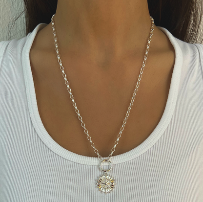 Short Silver Santo Necklace